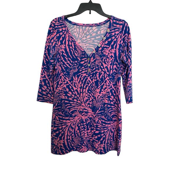 Lilly Pulitzer pink & blue zebra print above the knee dress size M - Picture 5 of 8